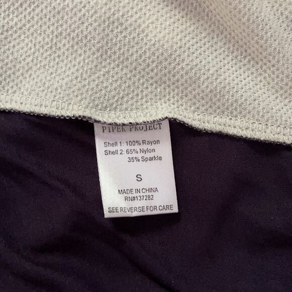 Navy / silver top w draped back NWOT S - Picture 7 of 7